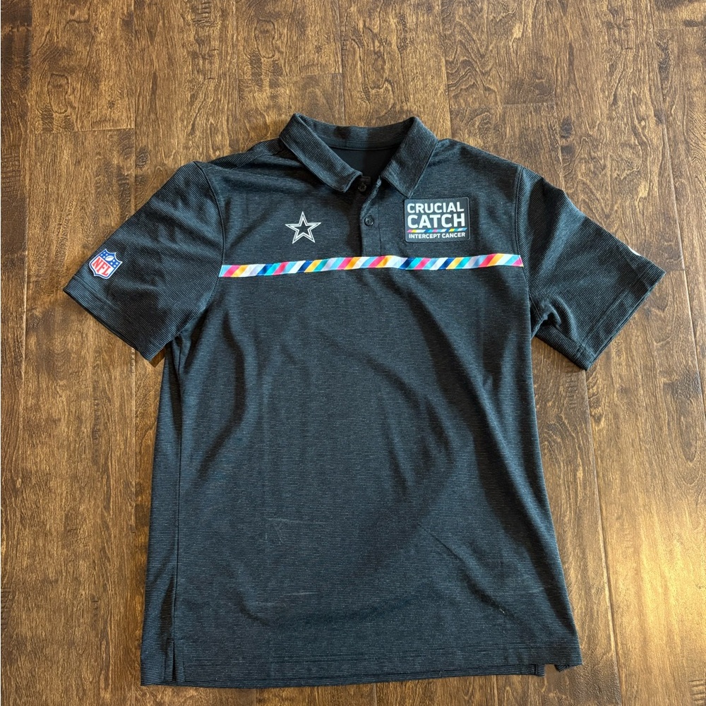 Nike Black Polo Shirt with Multicolor Stripe